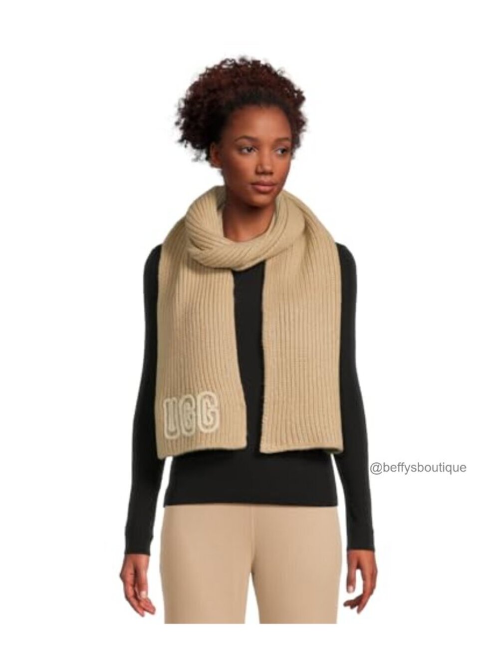 UGG Crafted Chunky Rib Scarf Acrylic Wool Blend Winter